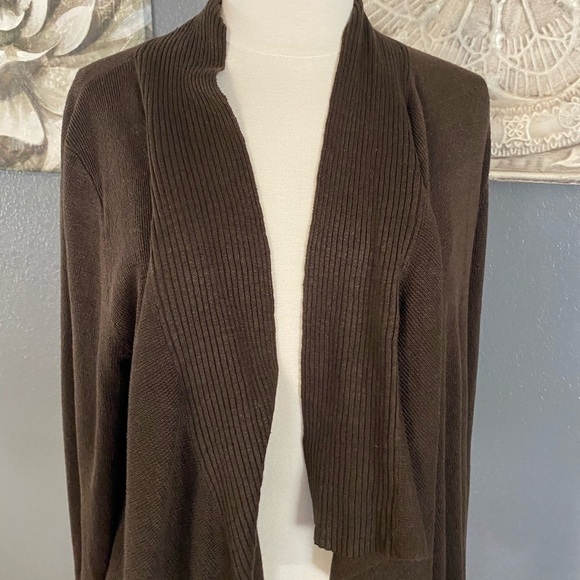 Lafayette 148 Linen knit open front waterfall - Picture 2 of 8